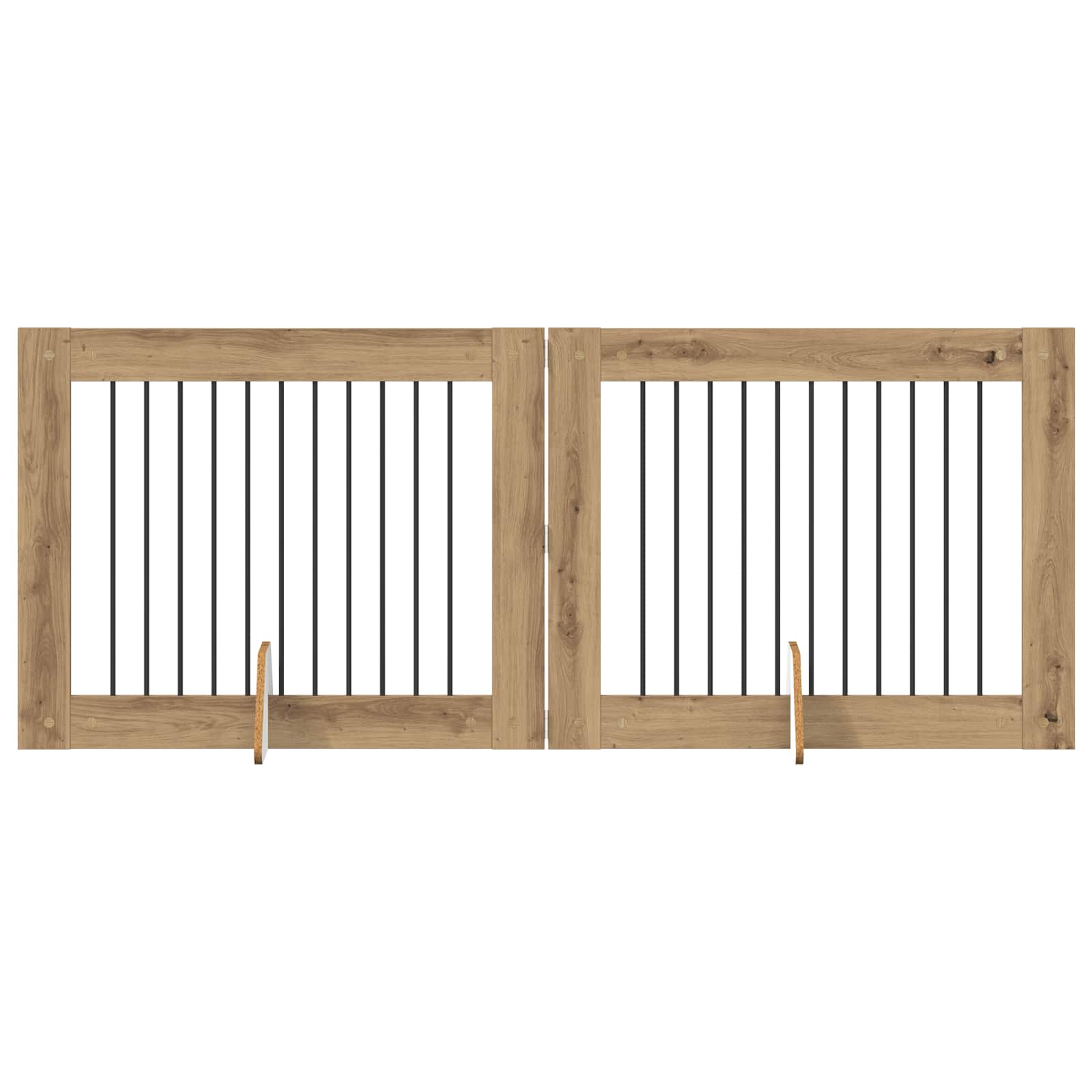 Skládací psí brána se stojany 2 pcs Dub artisan 200,5 cm