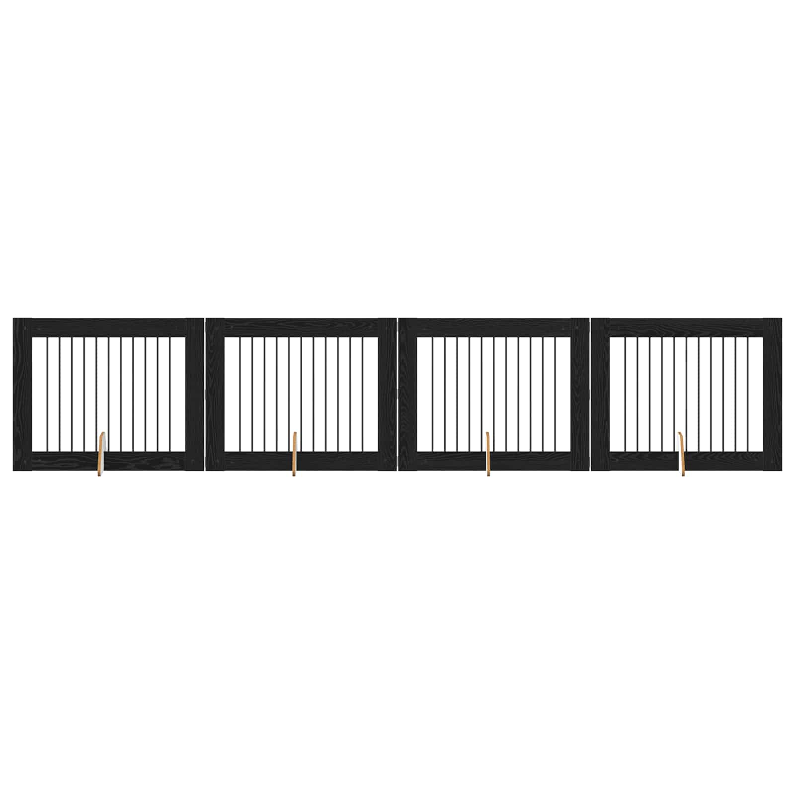 Skládací psí brána se stojany 4 pcs Černý dub 401 cm