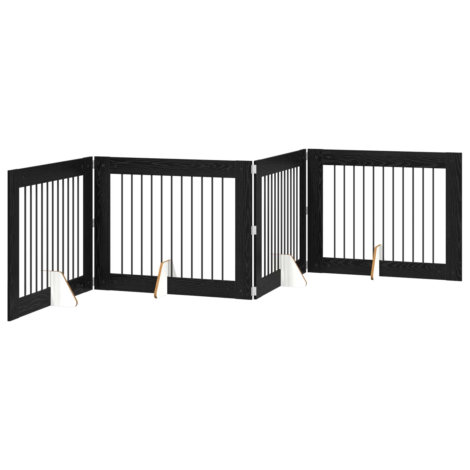 Skládací psí brána se stojany 4 pcs Černý dub 401 cm