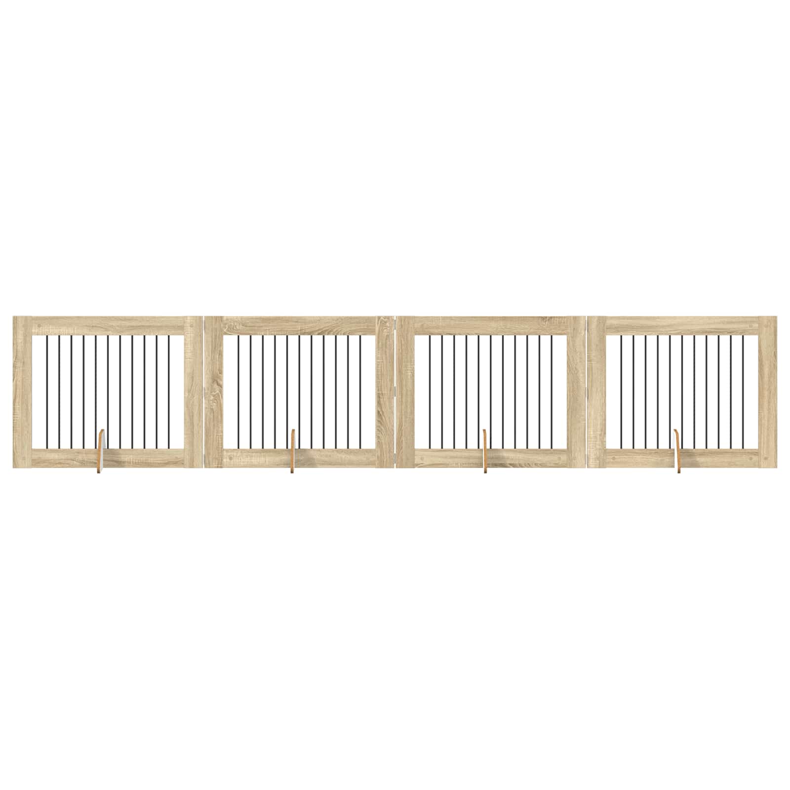 Skládací psí brána se stojany 4 pcs Dub sonoma 401 cm