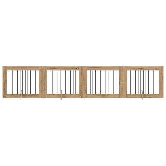 Skládací psí brána se stojany 4 pcs Dub artisan 401 cm