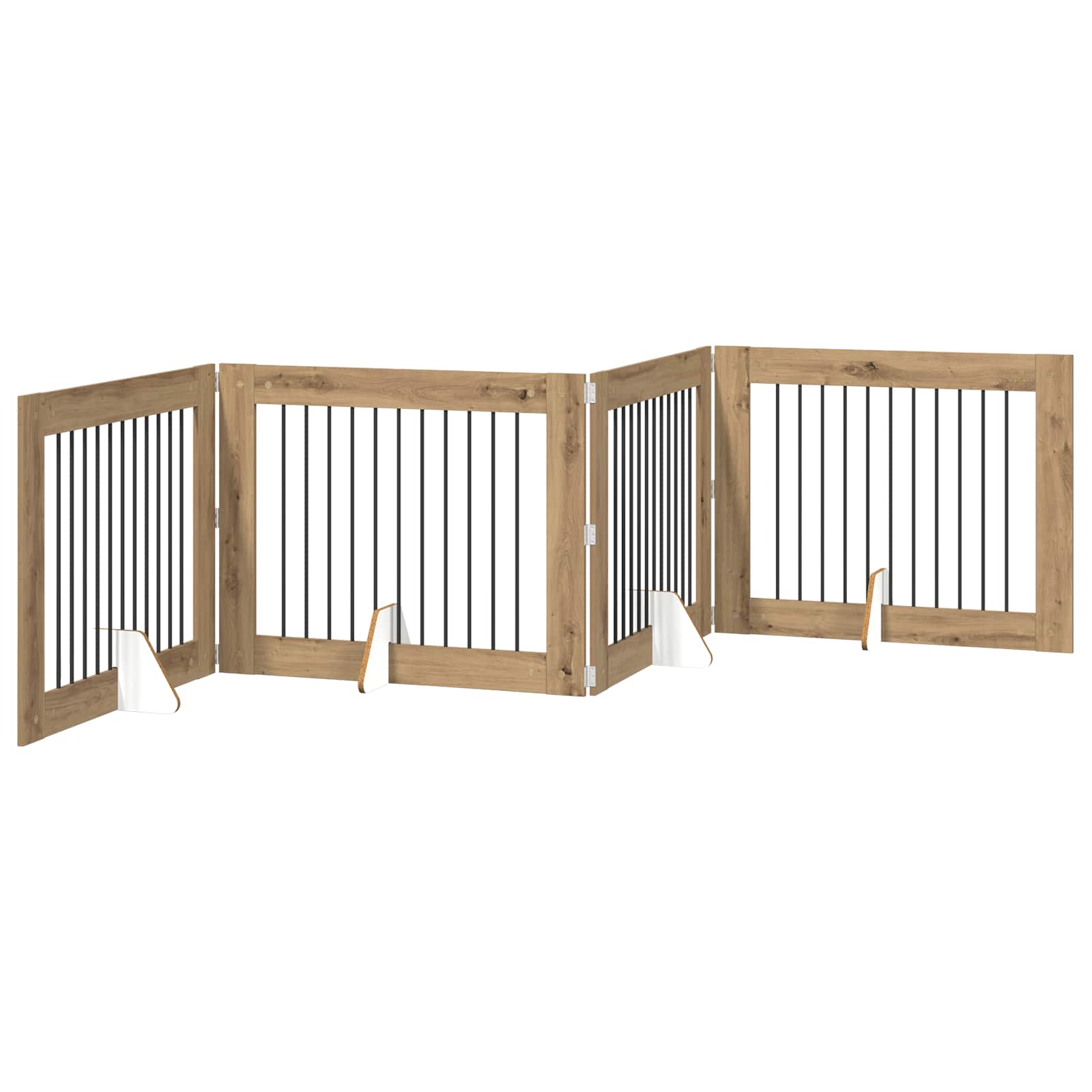 Skládací psí brána se stojany 4 pcs Dub artisan 401 cm