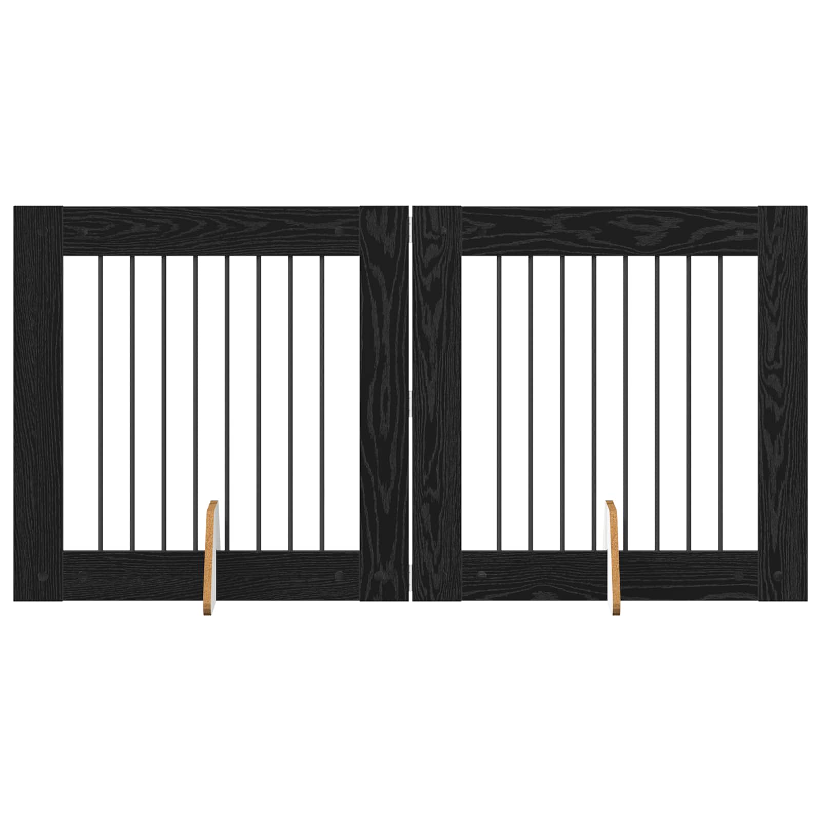 Skládací psí brána se stojany 2 pcs Černý dub 160,5 cm