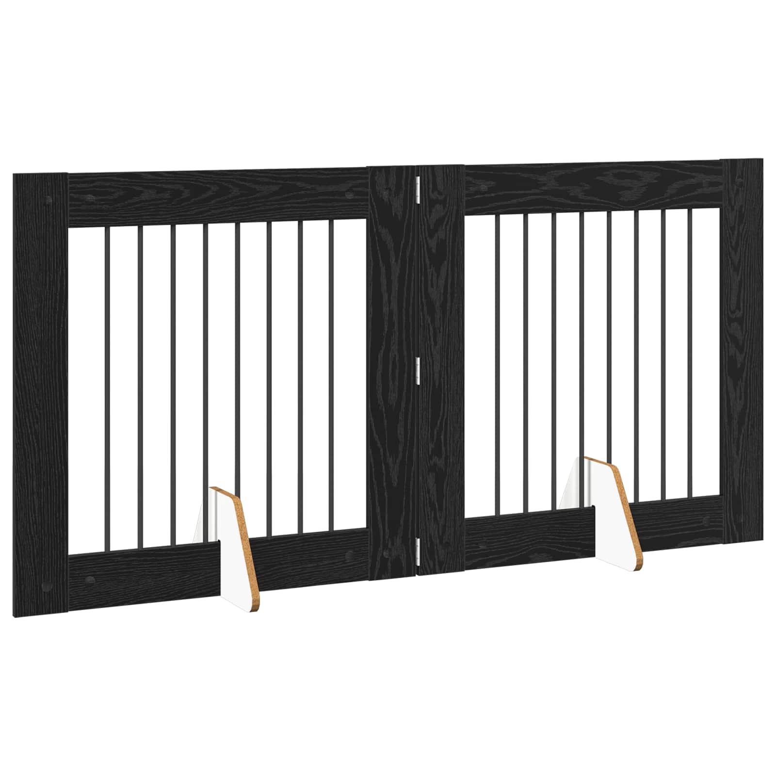 Skládací psí brána se stojany 2 pcs Černý dub 160,5 cm