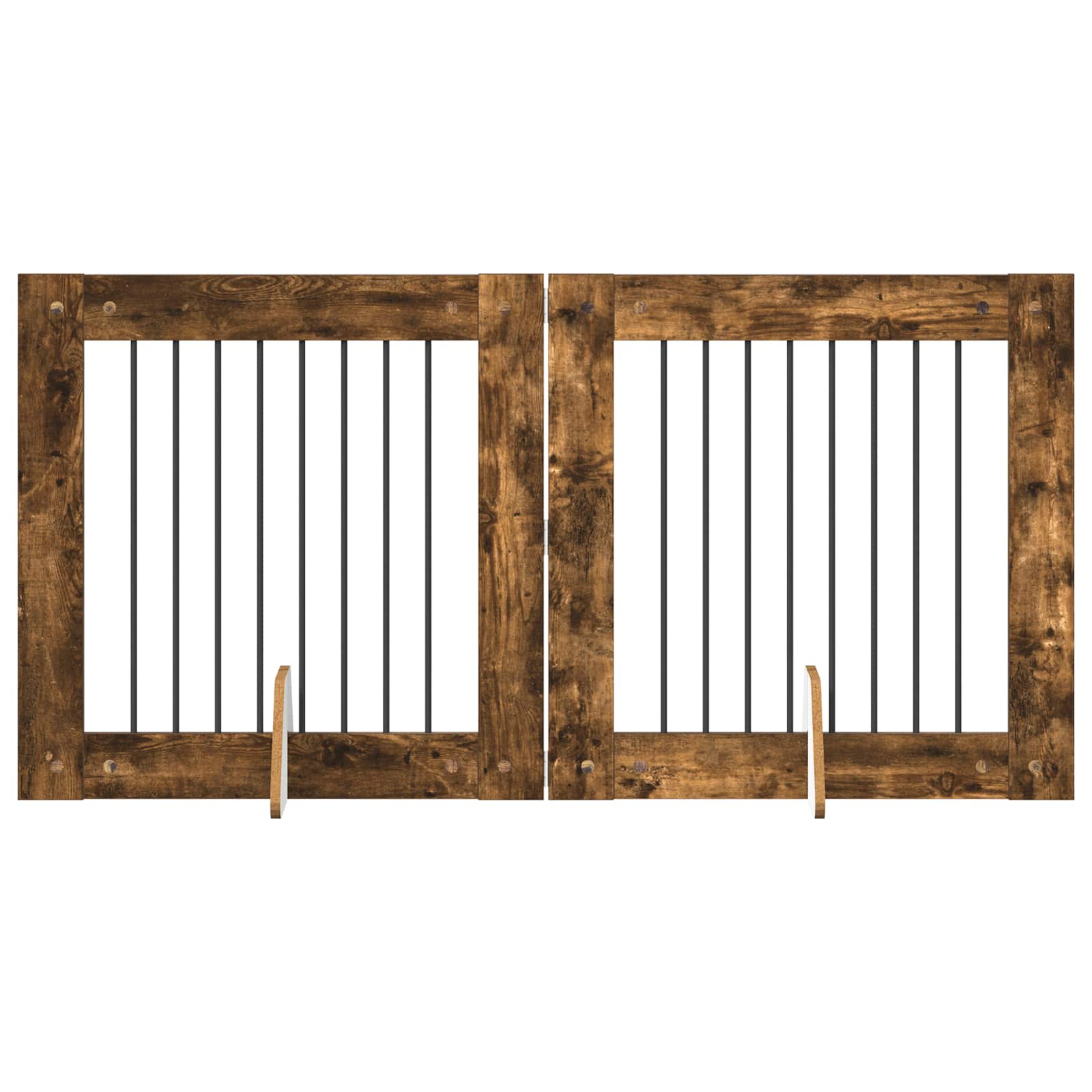 Skládací psí brána se stojany 2 pcs Kouřový dub 160,5 cm