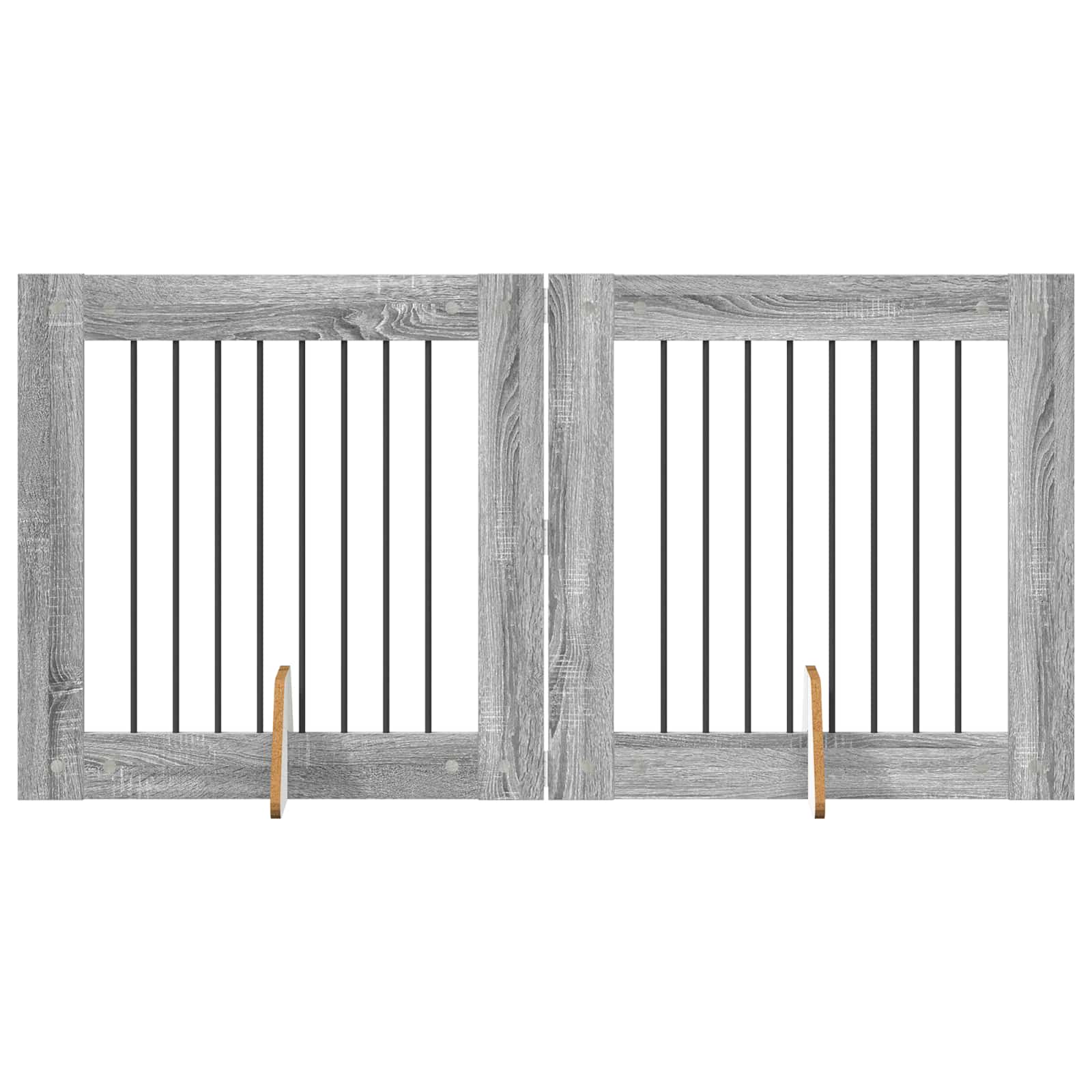 Skládací psí brána se stojany 2 pcs Šedá sonoma 160,5 cm