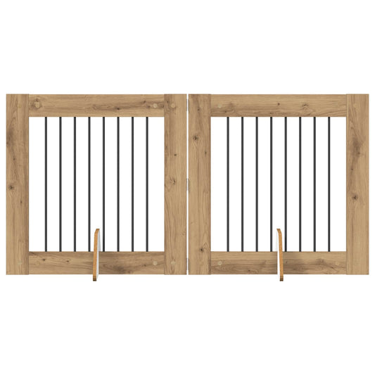 Skládací psí brána se stojany 2 pcs Dub artisan 160,5 cm