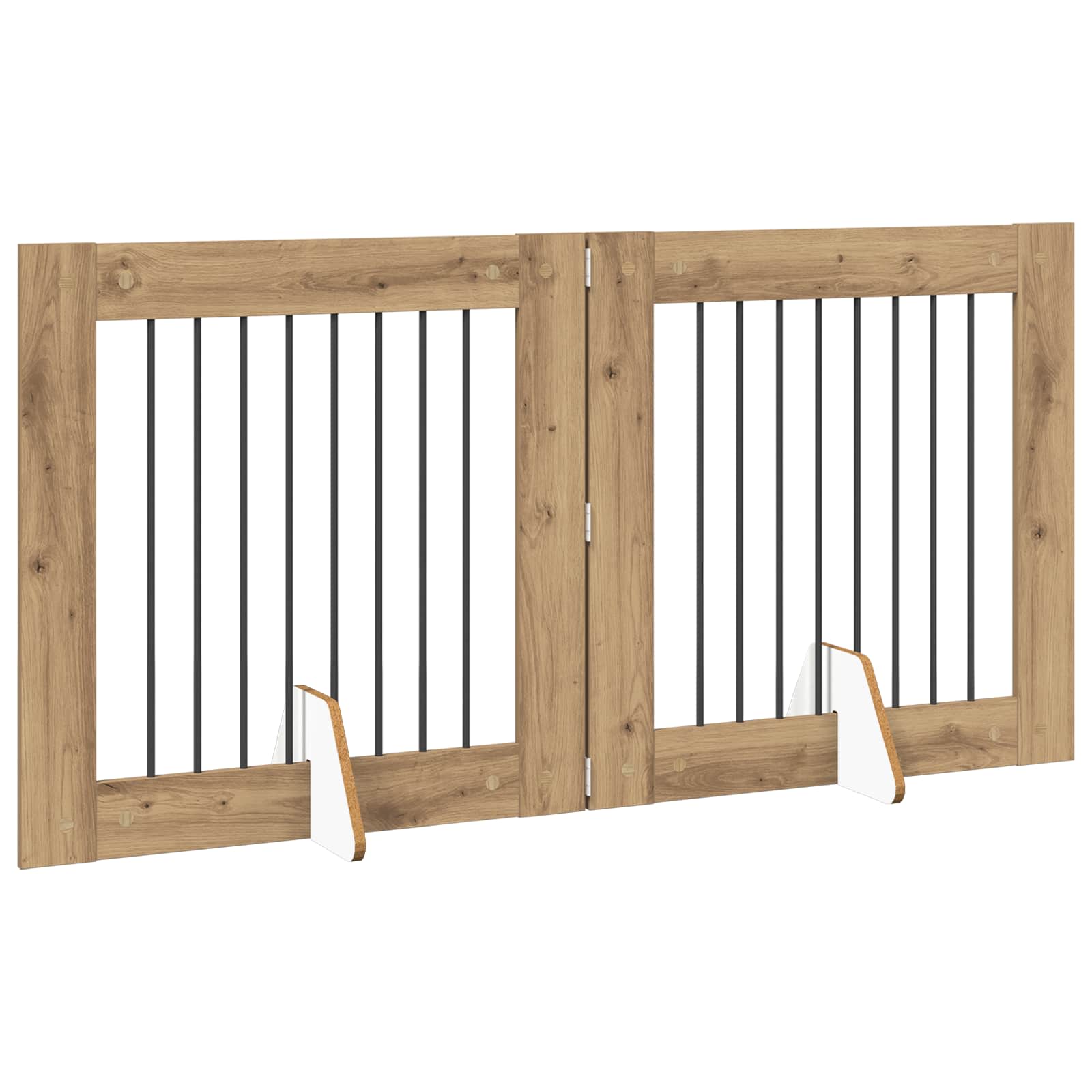 Skládací psí brána se stojany 2 pcs Dub artisan 160,5 cm