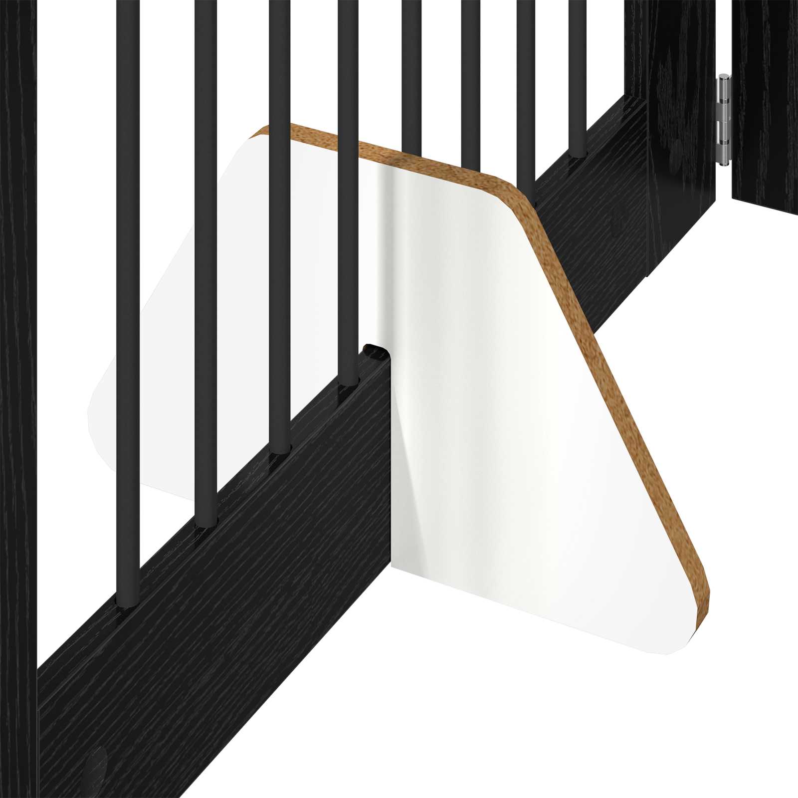Skládací psí brána se stojany 4 pcs Černý dub 321 cm