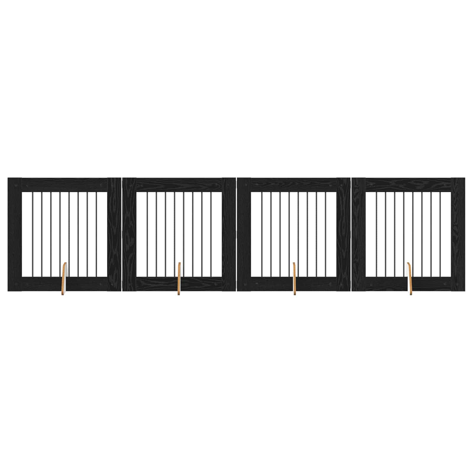 Skládací psí brána se stojany 4 pcs Černý dub 321 cm