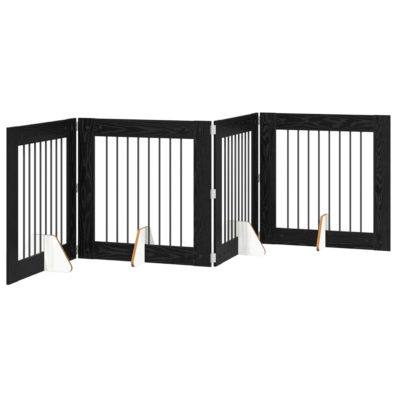 Skládací psí brána se stojany 4 pcs Černý dub 321 cm