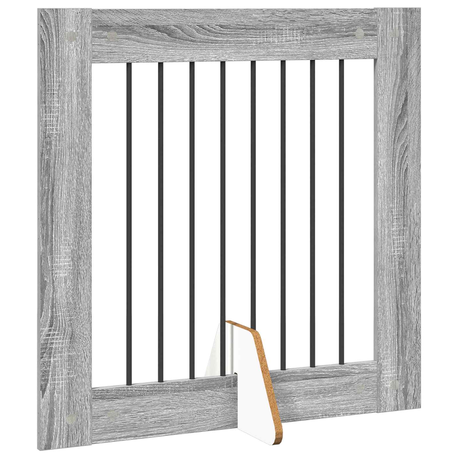 Skládací psí brána se stojany 4 pcs Šedá sonoma 321 cm