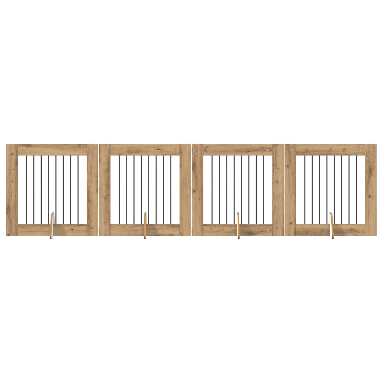 Skládací psí brána se stojany 4 pcs Dub artisan 321 cm