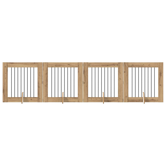 Skládací psí brána se stojany 4 pcs Dub artisan 321 cm