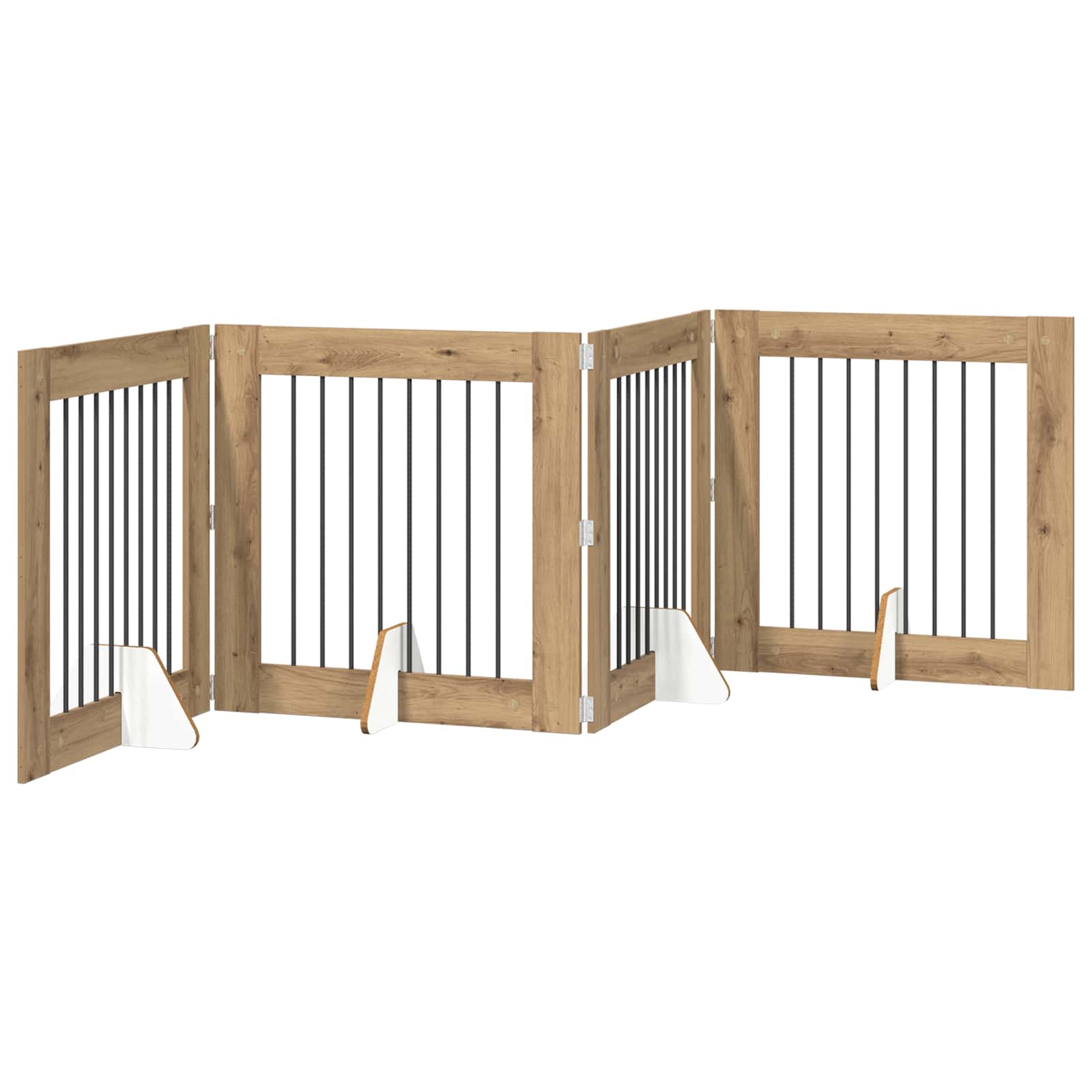 Skládací psí brána se stojany 4 pcs Dub artisan 321 cm