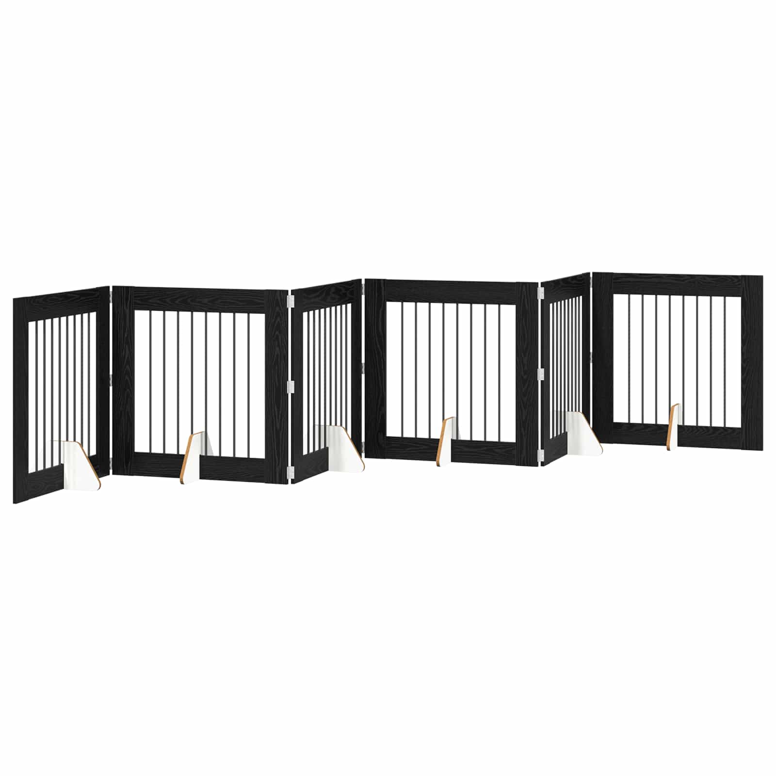Skládací psí brána se stojany 6 pcs Černý dub 482 cm