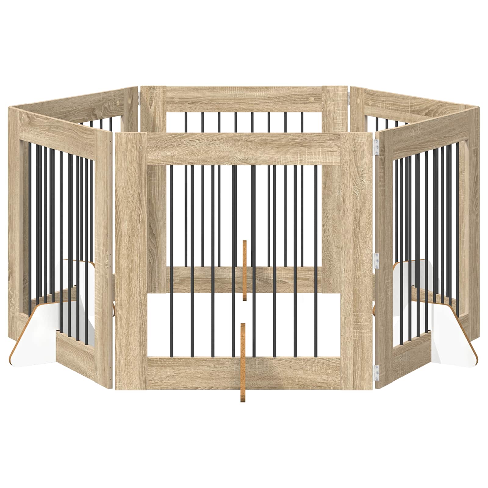 Skládací psí brána se stojany 6 pcs Dub sonoma 482 cm