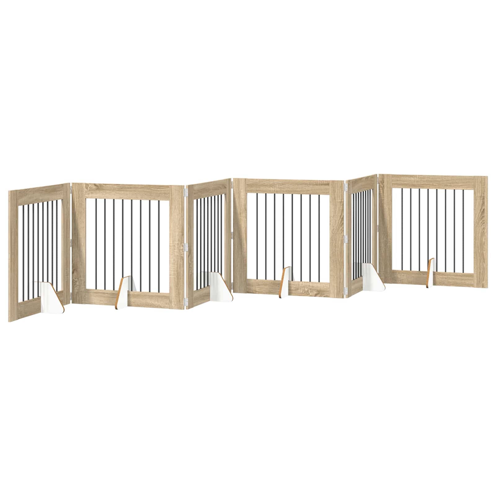 Skládací psí brána se stojany 6 pcs Dub sonoma 482 cm