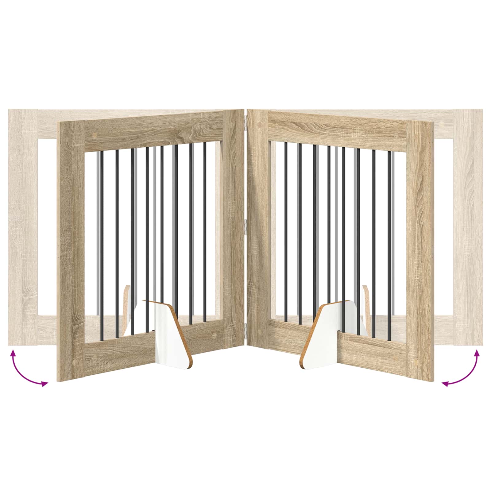 Skládací psí brána se stojany 6 pcs Dub sonoma 482 cm