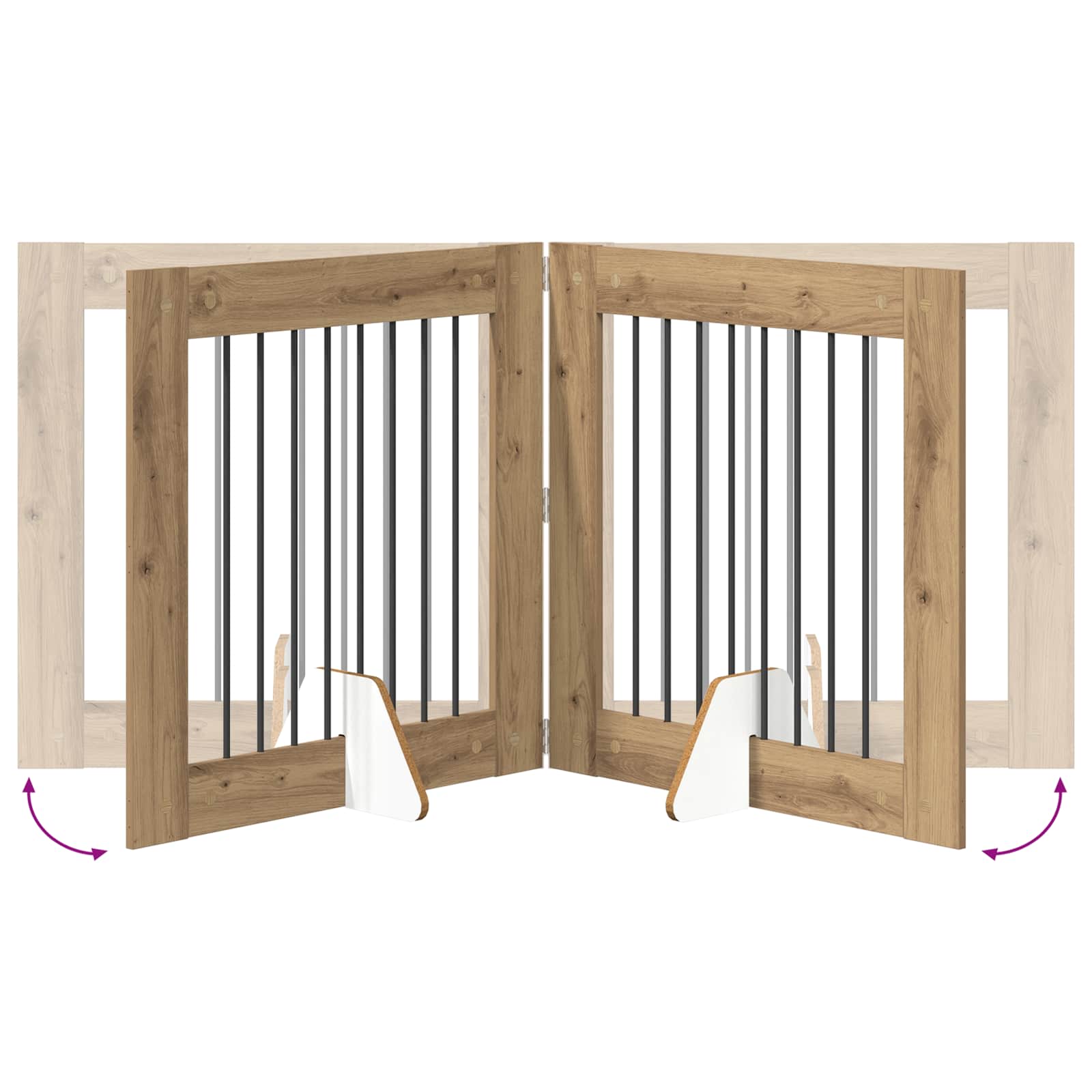 Skládací psí brána se stojany 6 pcs Dub artisan 482 cm