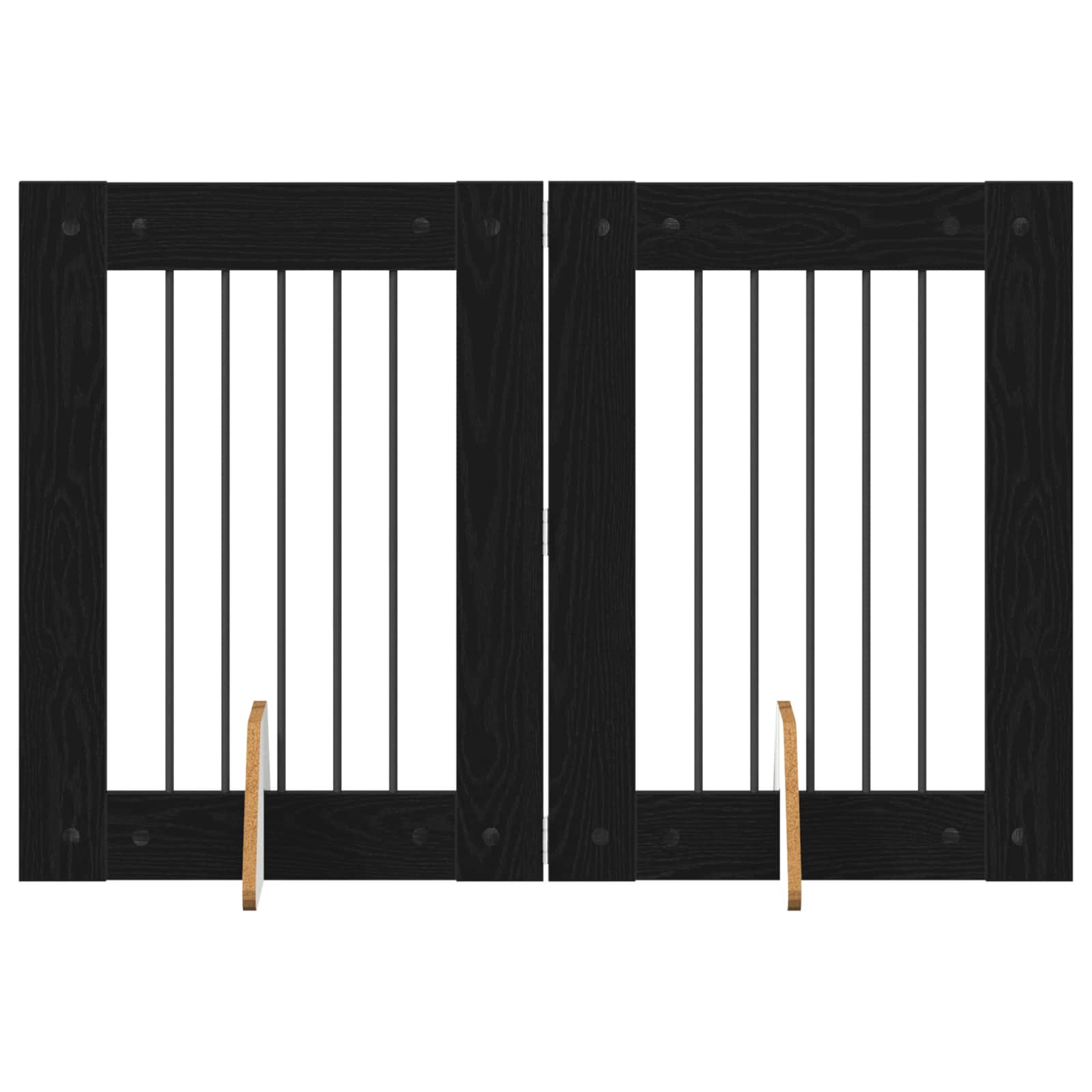 Skládací psí brána se stojany 2 pcs Černý dub 120,5 cm