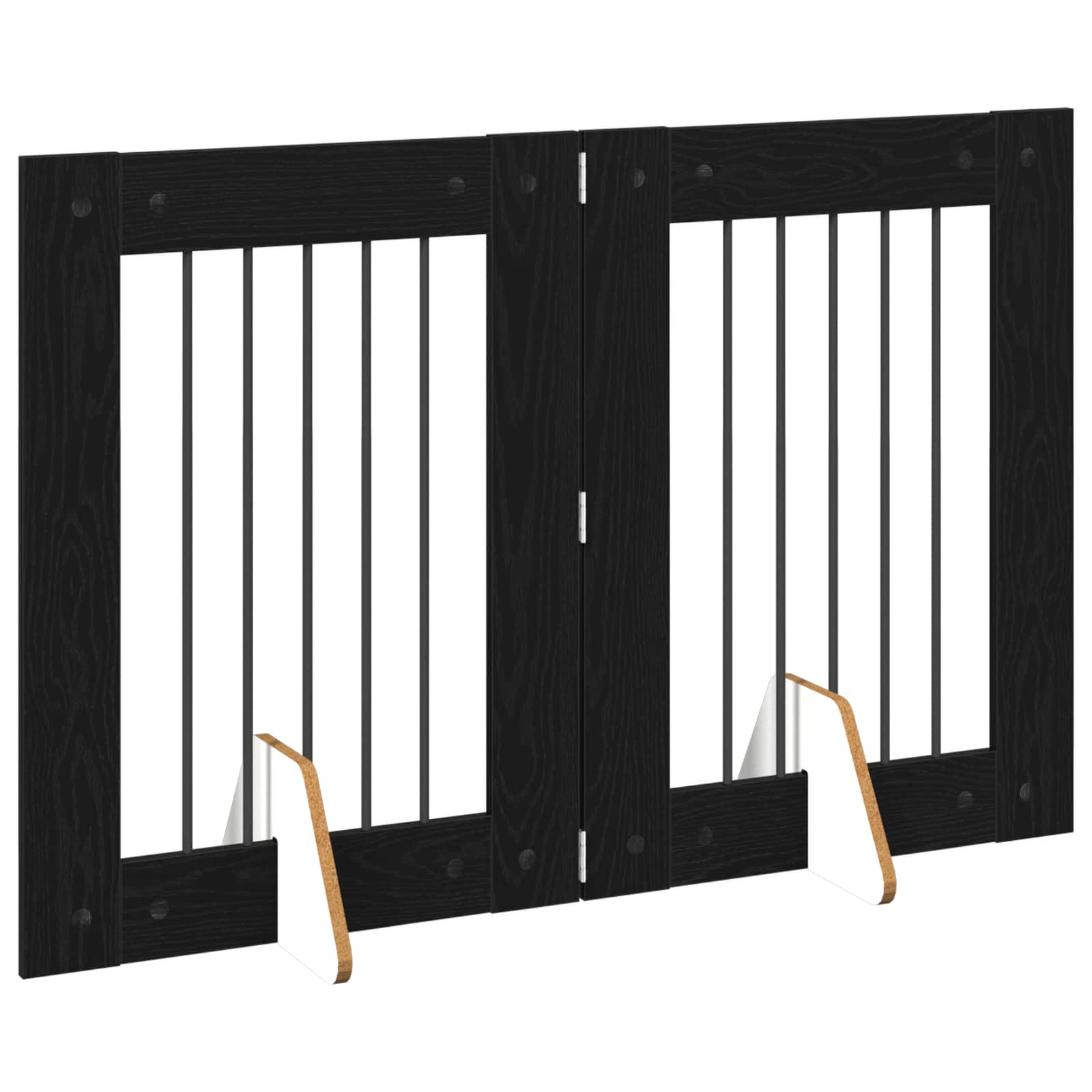 Skládací psí brána se stojany 2 pcs Černý dub 120,5 cm