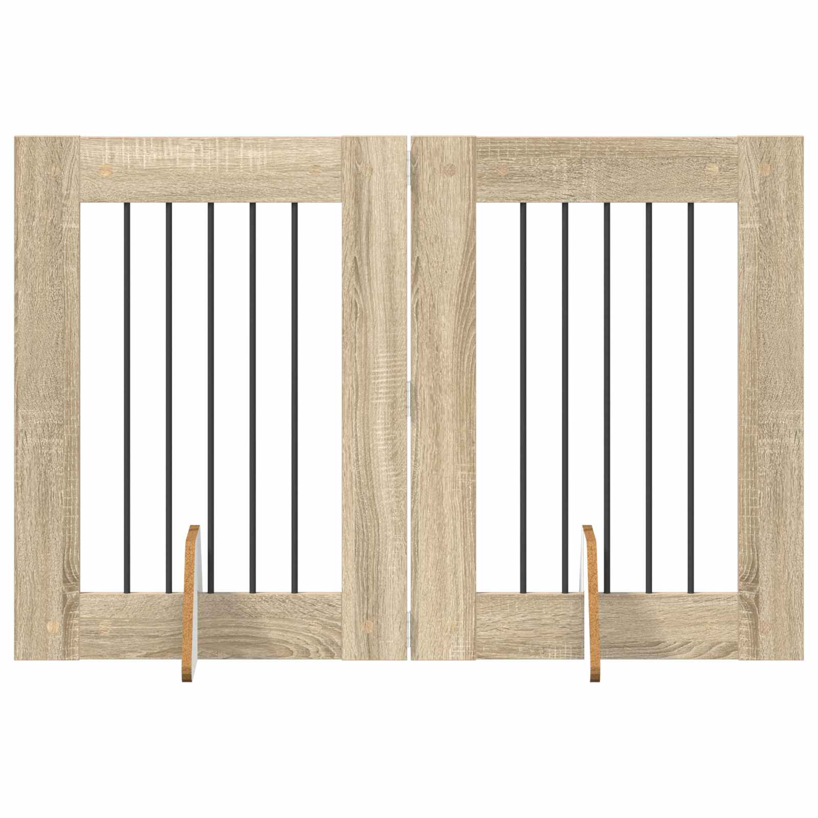 Skládací psí brána se stojany 2 pcs Dub sonoma 120,5 cm