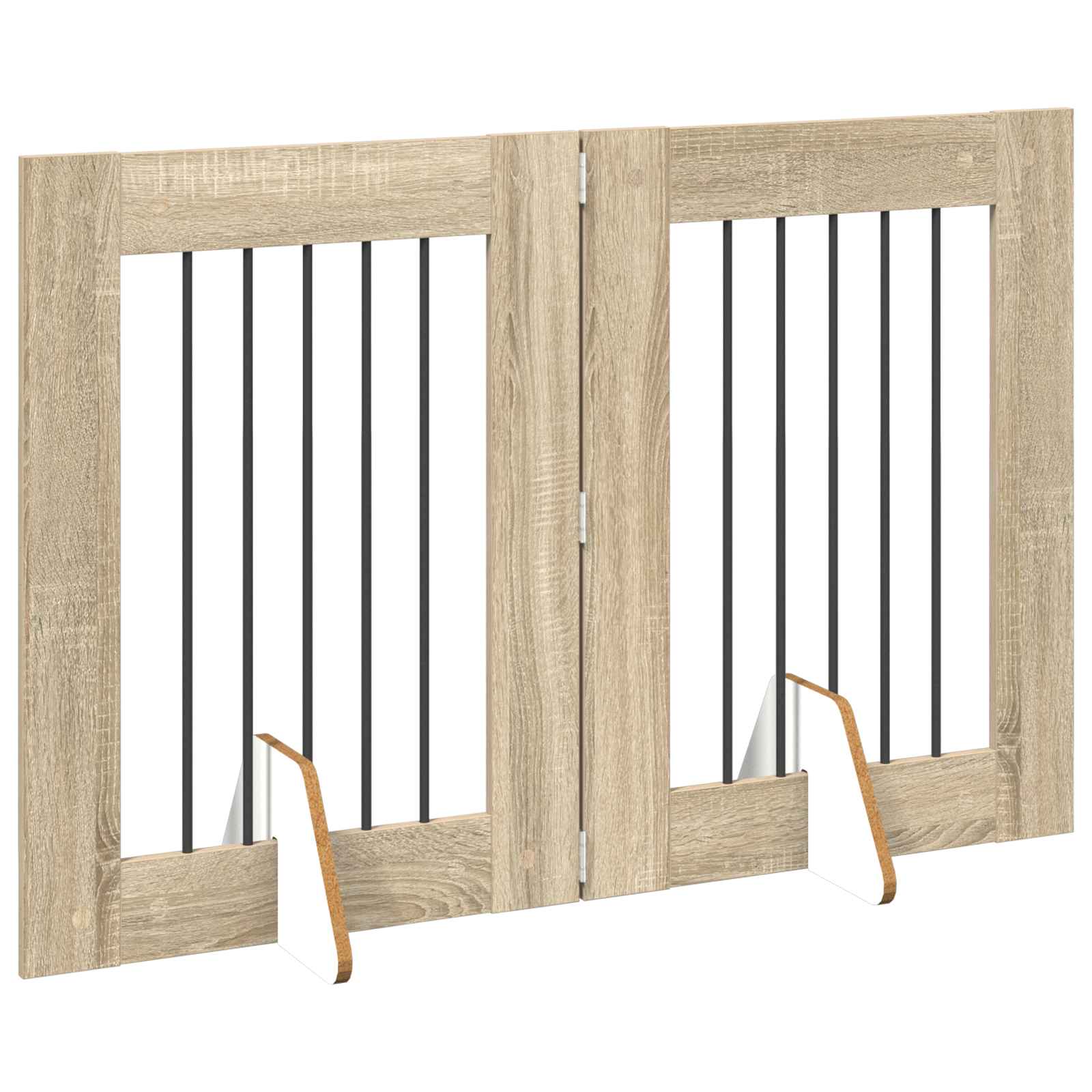 Skládací psí brána se stojany 2 pcs Dub sonoma 120,5 cm