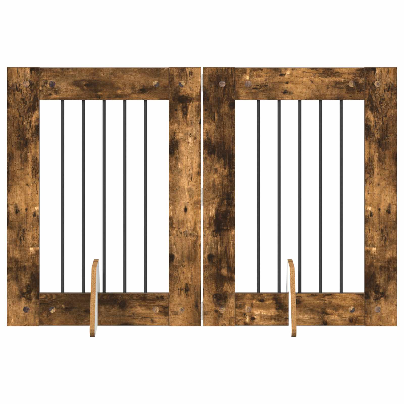 Skládací psí brána se stojany 2 pcs Kouřový dub 120,5 cm