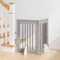 Načíst obrázek do prohlížeče galerie, Skládací psí brána se stojany 2 pcs Šedá sonoma 120,5 cm
