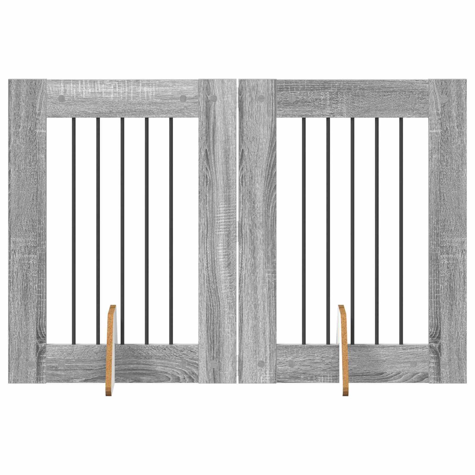 Skládací psí brána se stojany 2 pcs Šedá sonoma 120,5 cm