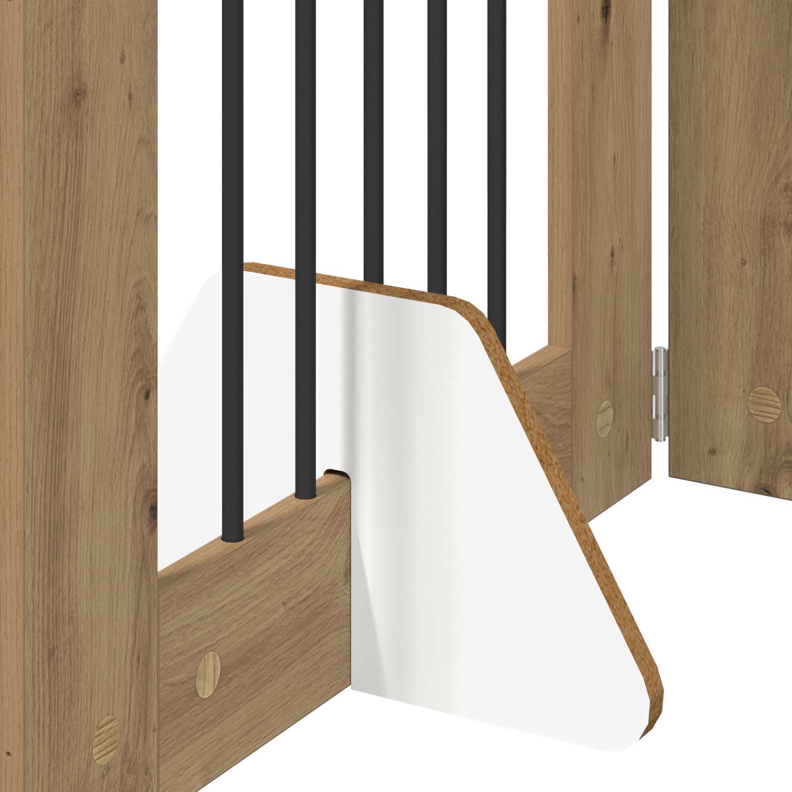 Skládací psí brána se stojany 2 pcs Dub artisan 120,5 cm