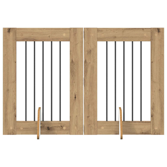Skládací psí brána se stojany 2 pcs Dub artisan 120,5 cm