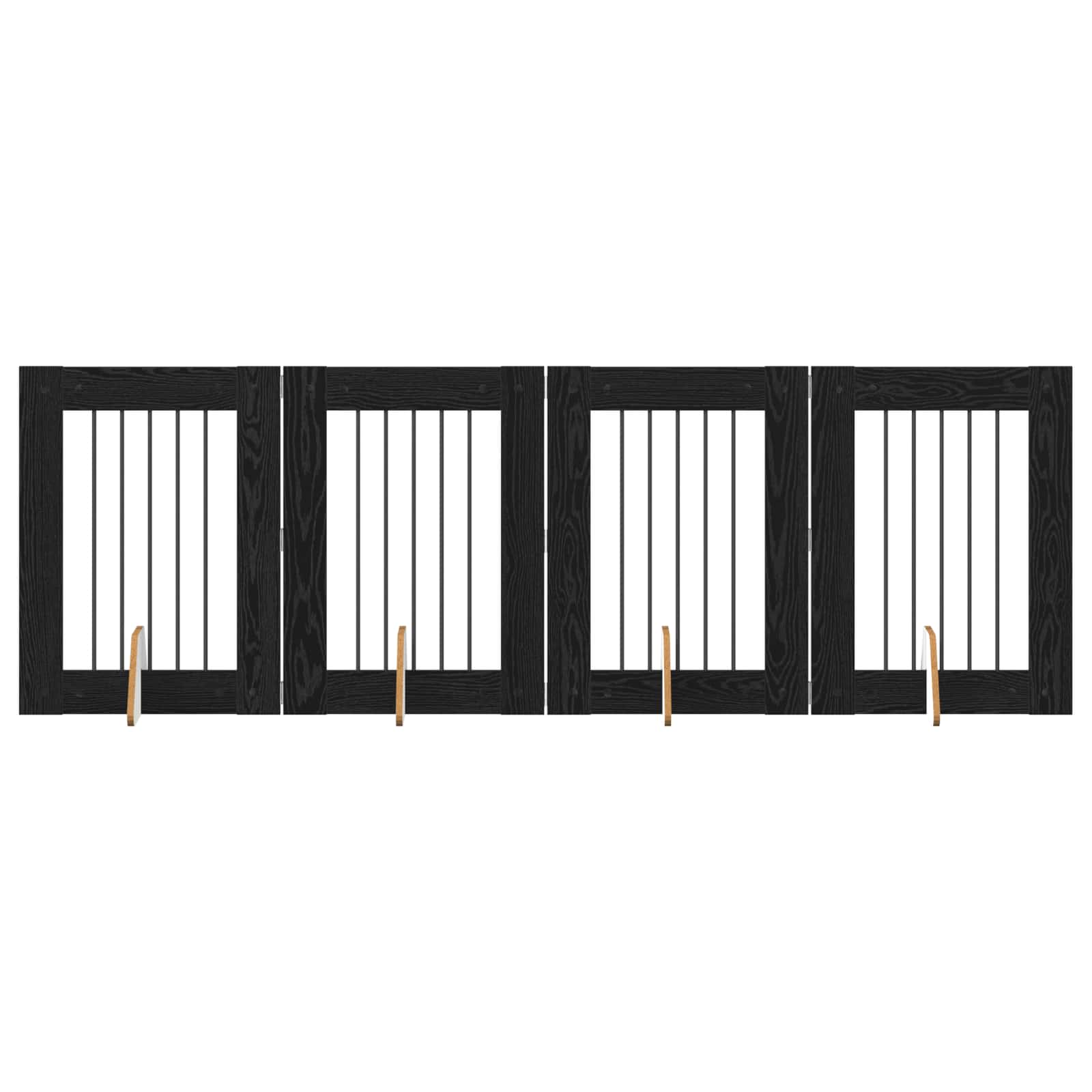 Skládací psí brána se stojany 4 pcs Černý dub 241 cm