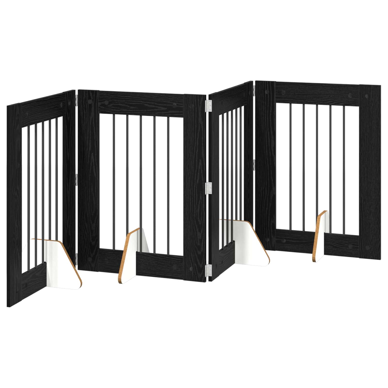 Skládací psí brána se stojany 4 pcs Černý dub 241 cm