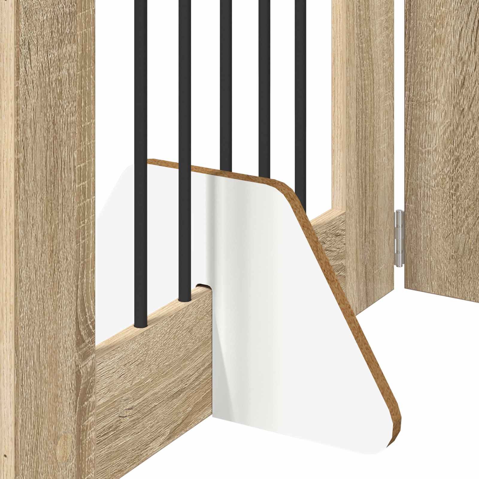 Skládací psí brána se stojany 4 pcs Dub sonoma 241 cm