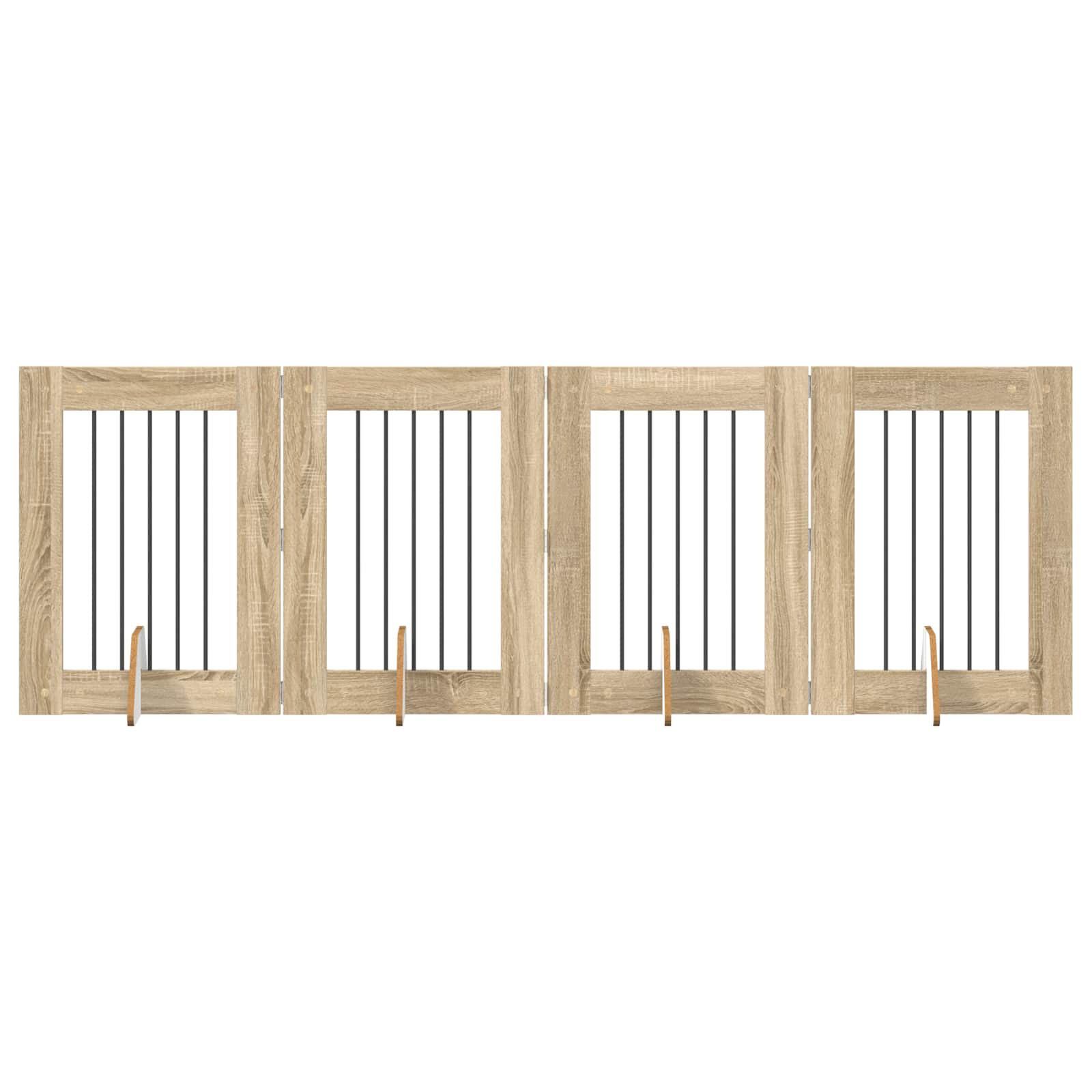 Skládací psí brána se stojany 4 pcs Dub sonoma 241 cm