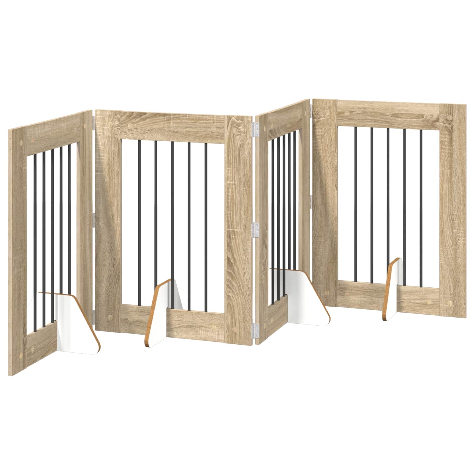 Skládací psí brána se stojany 4 pcs Dub sonoma 241 cm