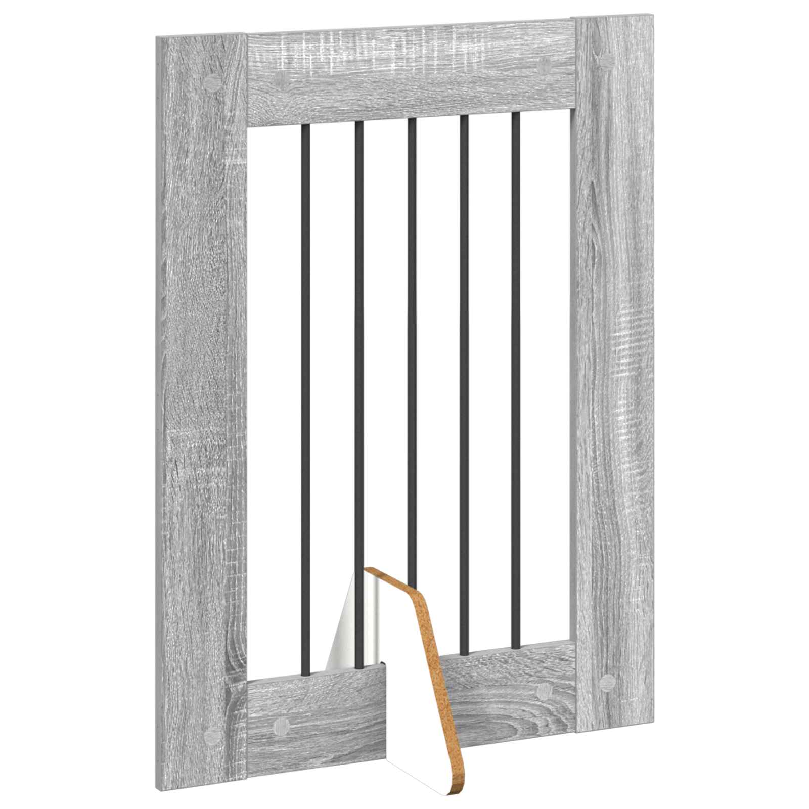 Skládací psí brána se stojany 4 pcs Šedá sonoma 241 cm