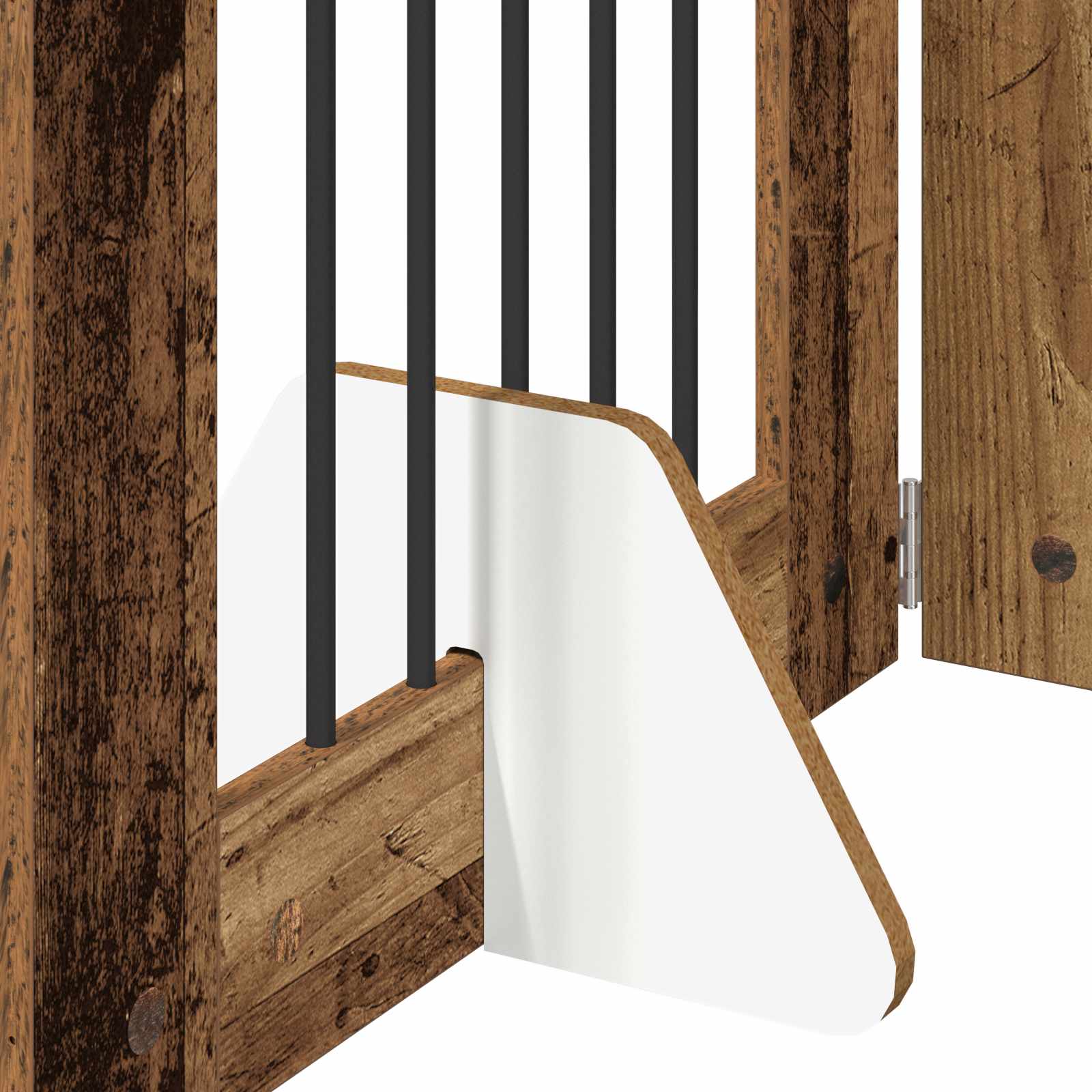 Skládací psí brána se stojany 4 pcs Staré dřevo 241 cm