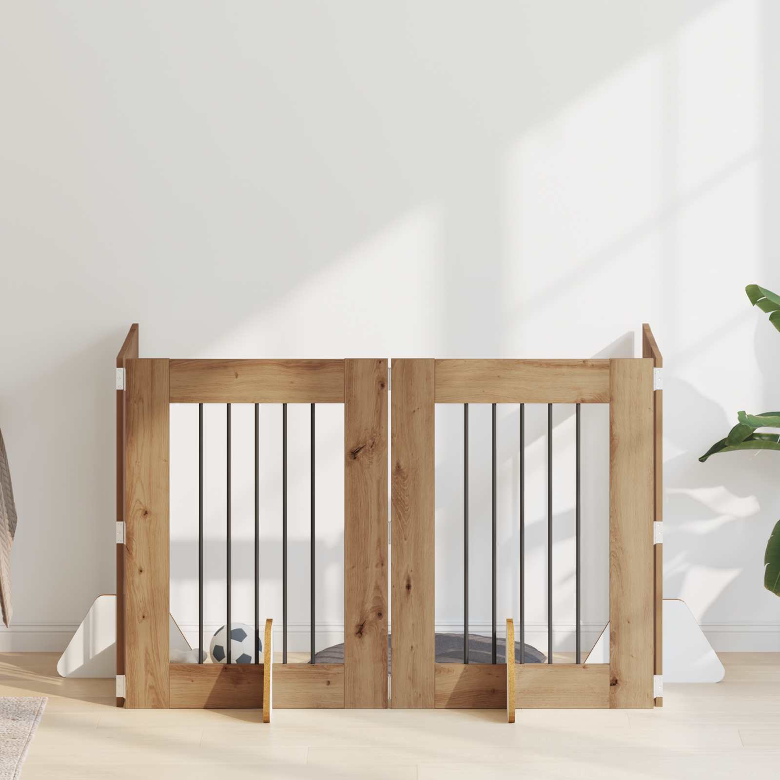 Skládací psí brána se stojany 4 pcs Dub artisan 241 cm