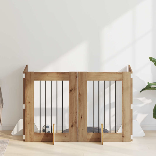 Skládací psí brána se stojany 4 pcs Dub artisan 241 cm