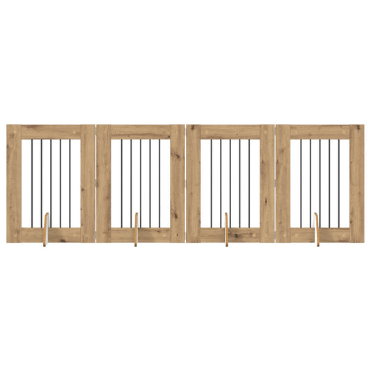 Skládací psí brána se stojany 4 pcs Dub artisan 241 cm