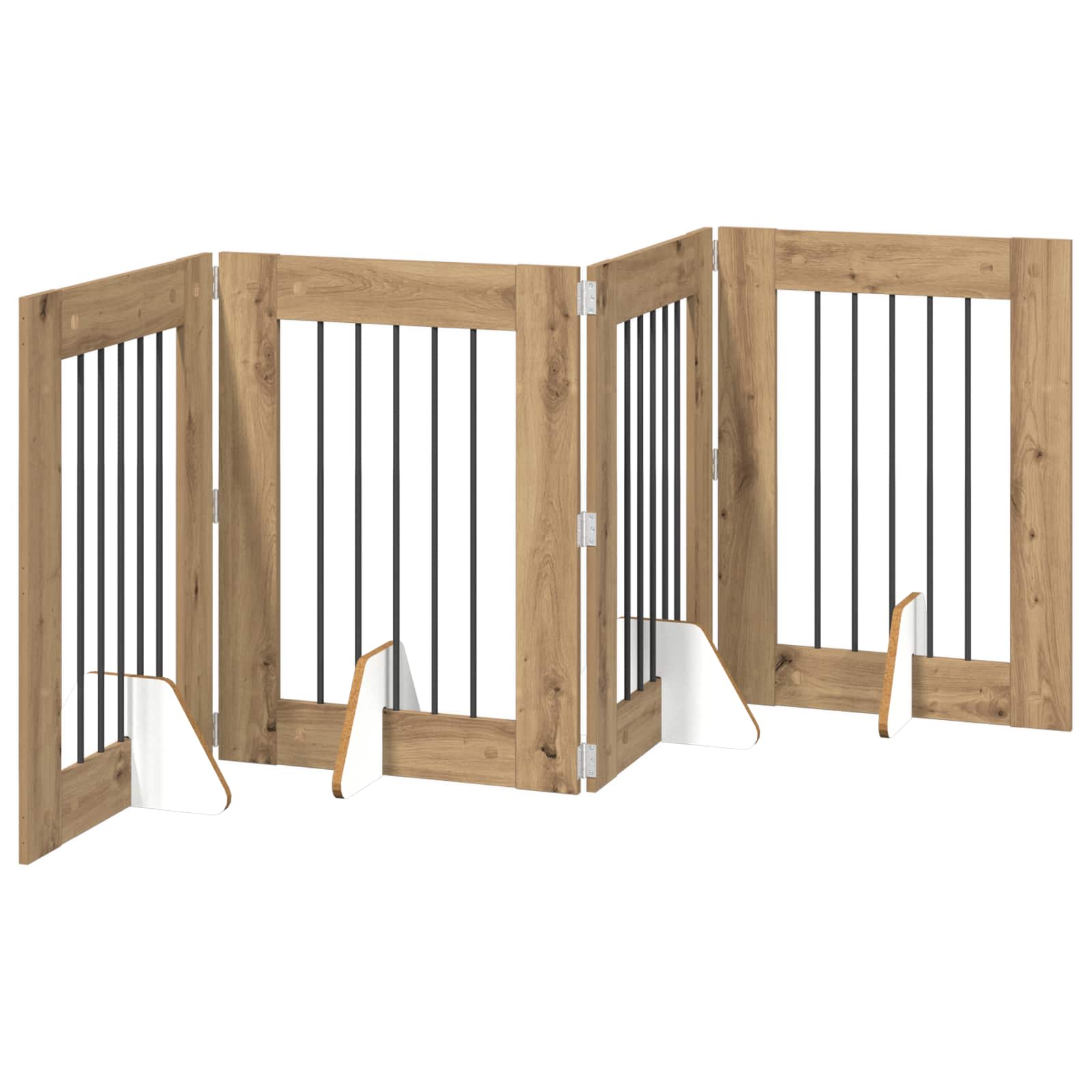 Skládací psí brána se stojany 4 pcs Dub artisan 241 cm