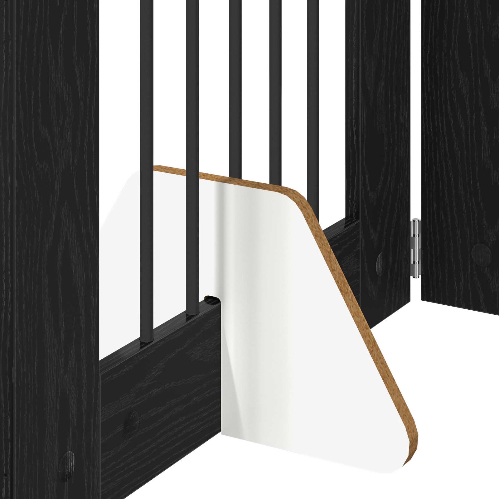 Skládací psí brána se stojany 6 pcs Černý dub 362 cm
