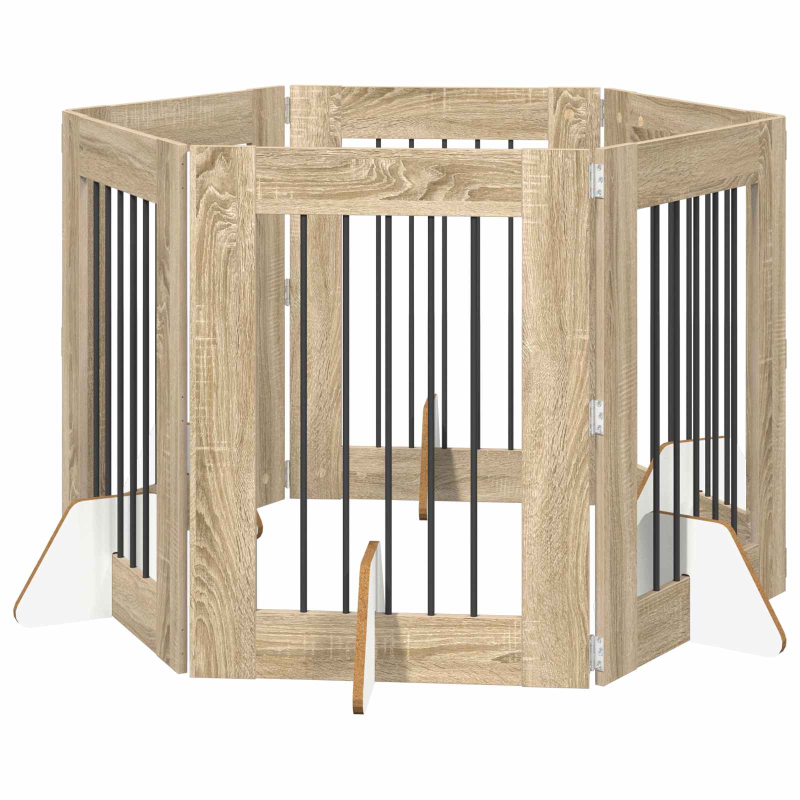 Skládací psí brána se stojany 6 pcs Dub sonoma 362 cm