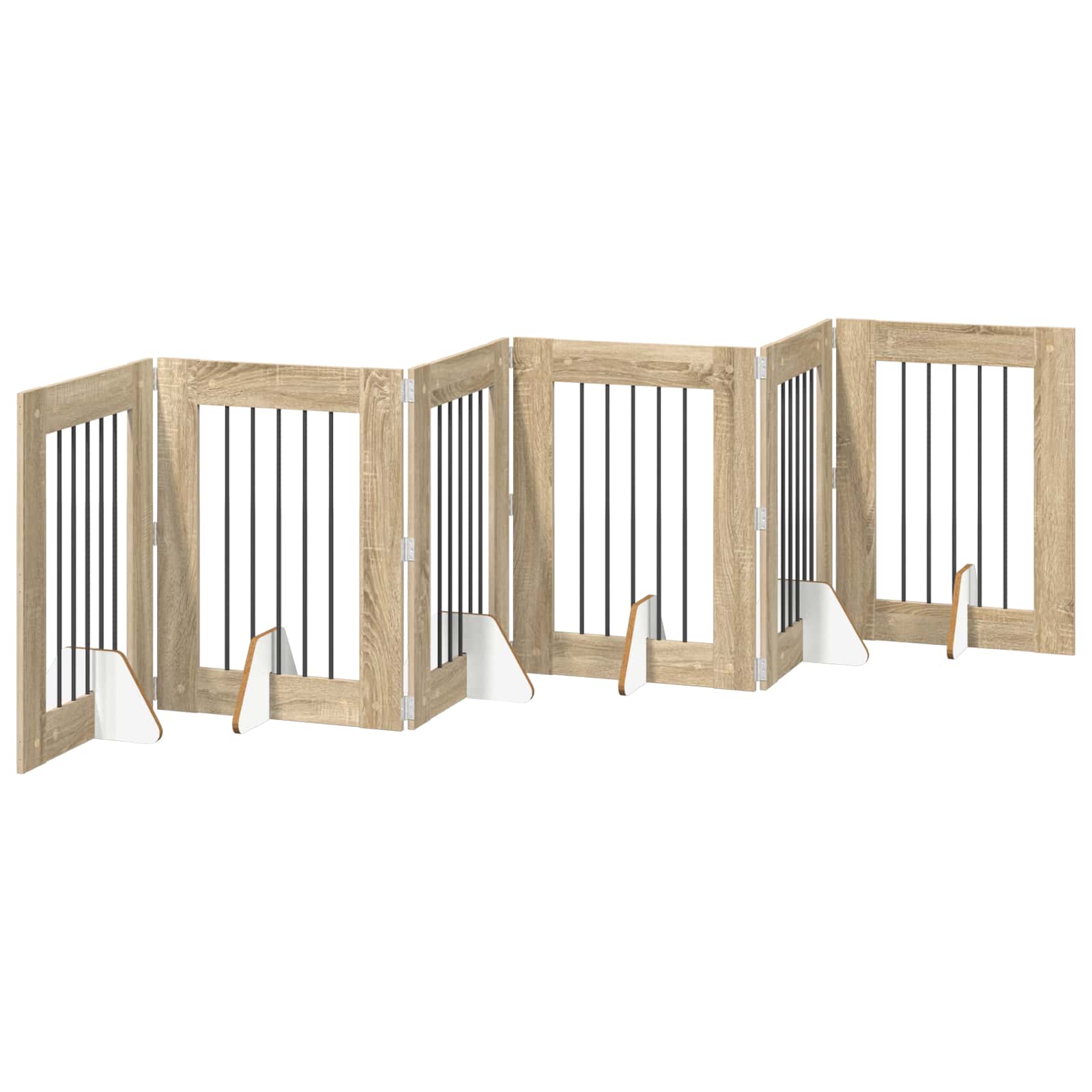 Skládací psí brána se stojany 6 pcs Dub sonoma 362 cm