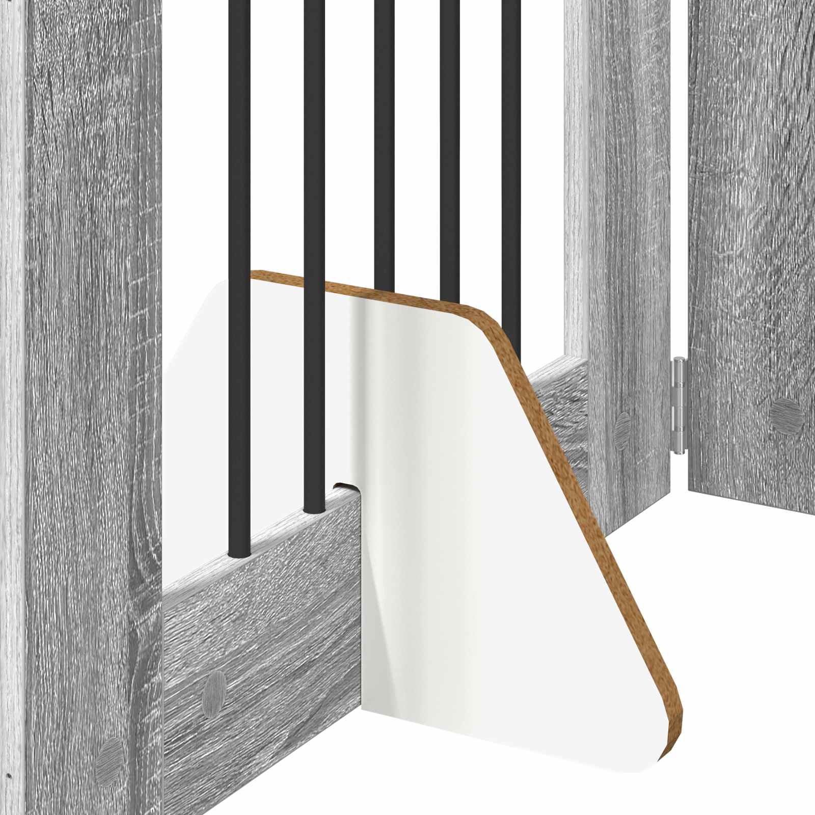 Skládací psí brána se stojany 6 pcs Šedá sonoma 362 cm