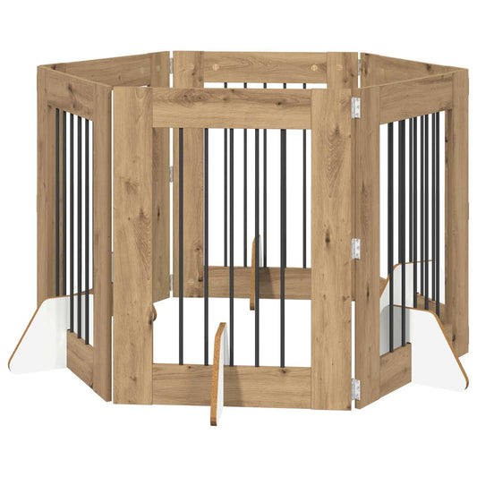 Skládací psí brána se stojany 6 pcs Dub artisan 362 cm