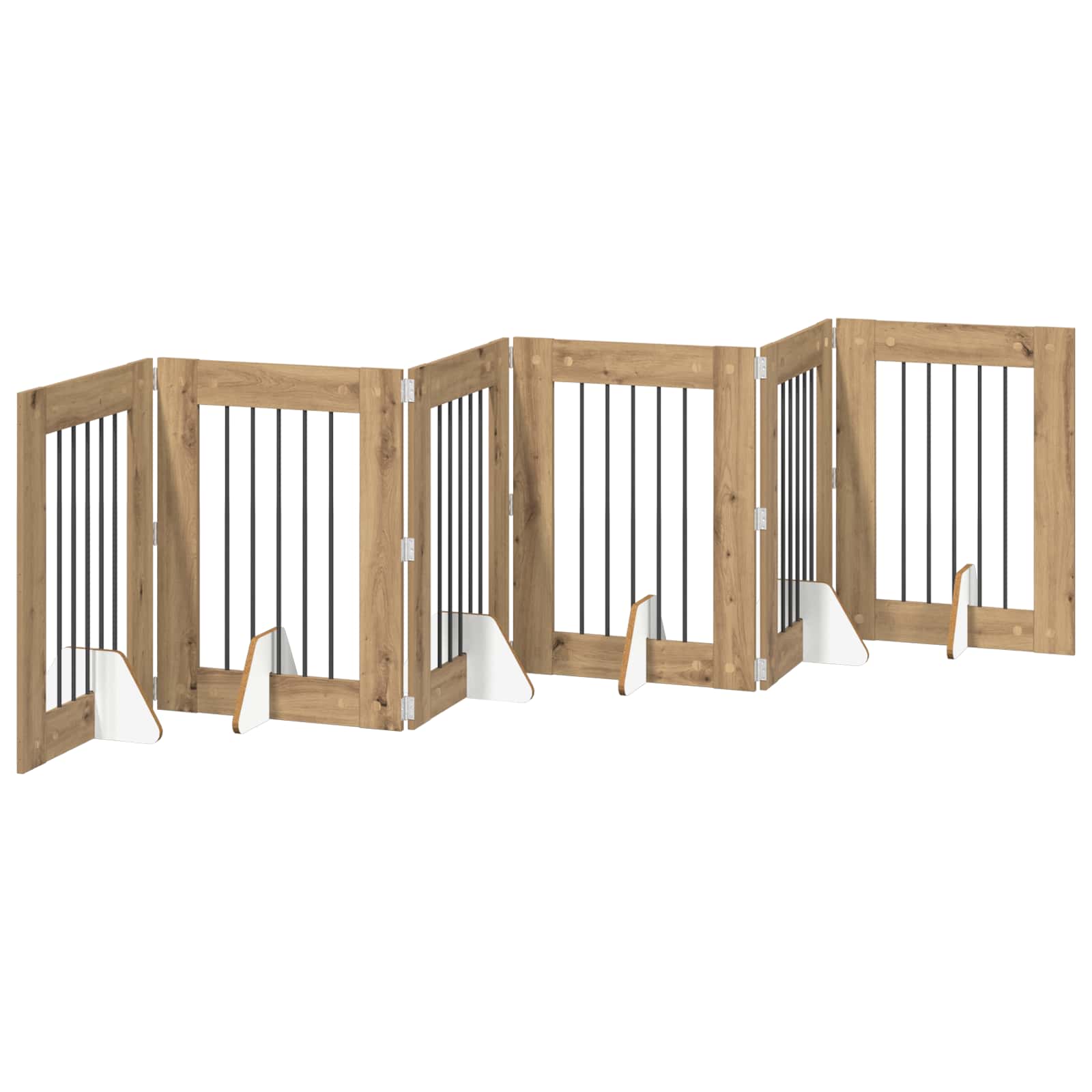 Skládací psí brána se stojany 6 pcs Dub artisan 362 cm